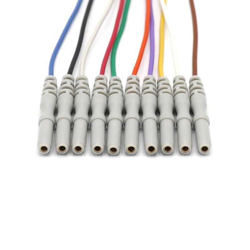 10 Blei Andere Patientenmonitor-Zubehör EEG-Kabel Dia 1,5 mm mit vergoldeter Tasse