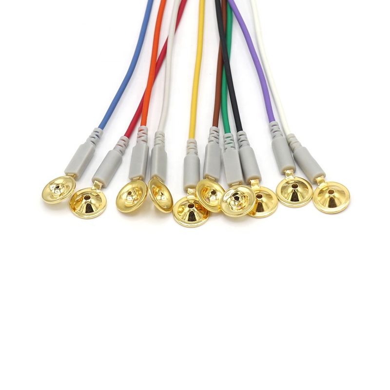 10 Blei Andere Patientenmonitor-Zubehör EEG-Kabel Dia 1,5 mm mit vergoldeter Tasse