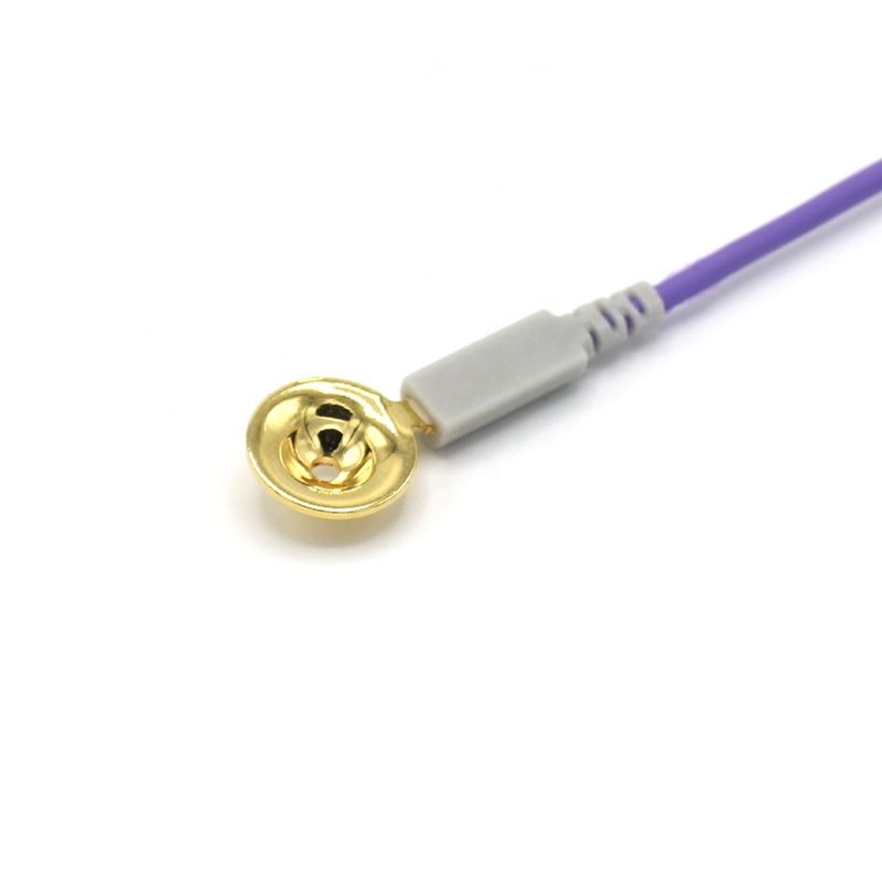 10 Blei Andere Patientenmonitor-Zubehör EEG-Kabel Dia 1,5 mm mit vergoldeter Tasse