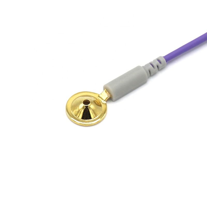 10 Blei Andere Patientenmonitor-Zubehör EEG-Kabel Dia 1,5 mm mit vergoldeter Tasse