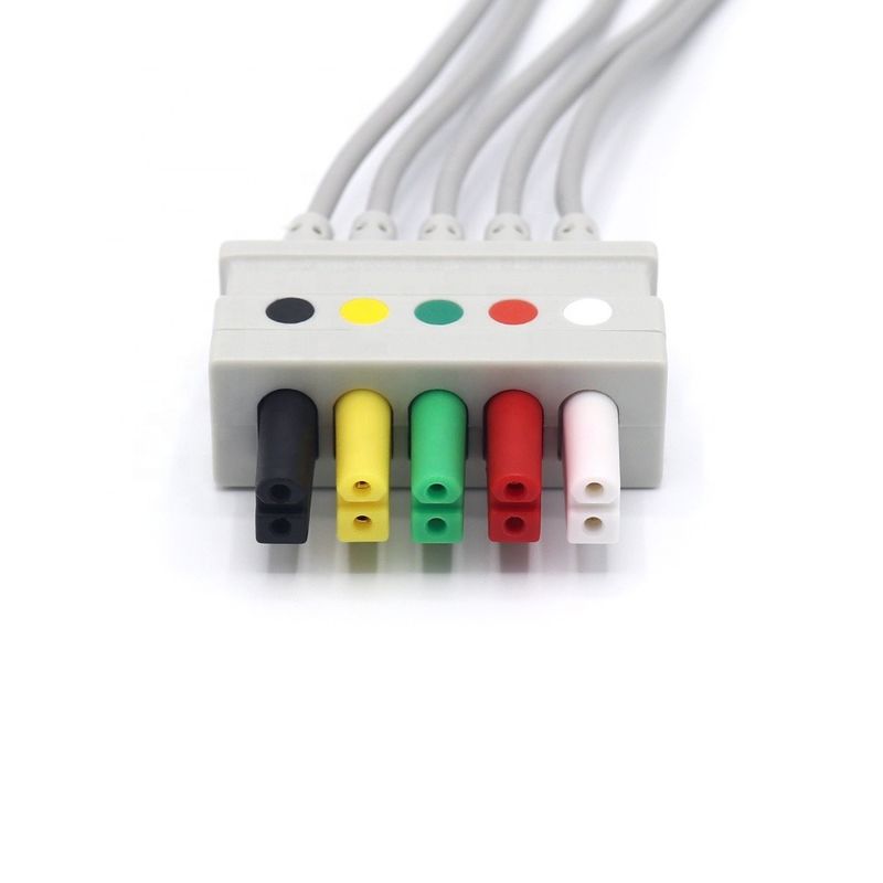 Latexfreie stabile EKG-Blei Draht, 0012-00-1261-07 AHA IEC EKG Kabel