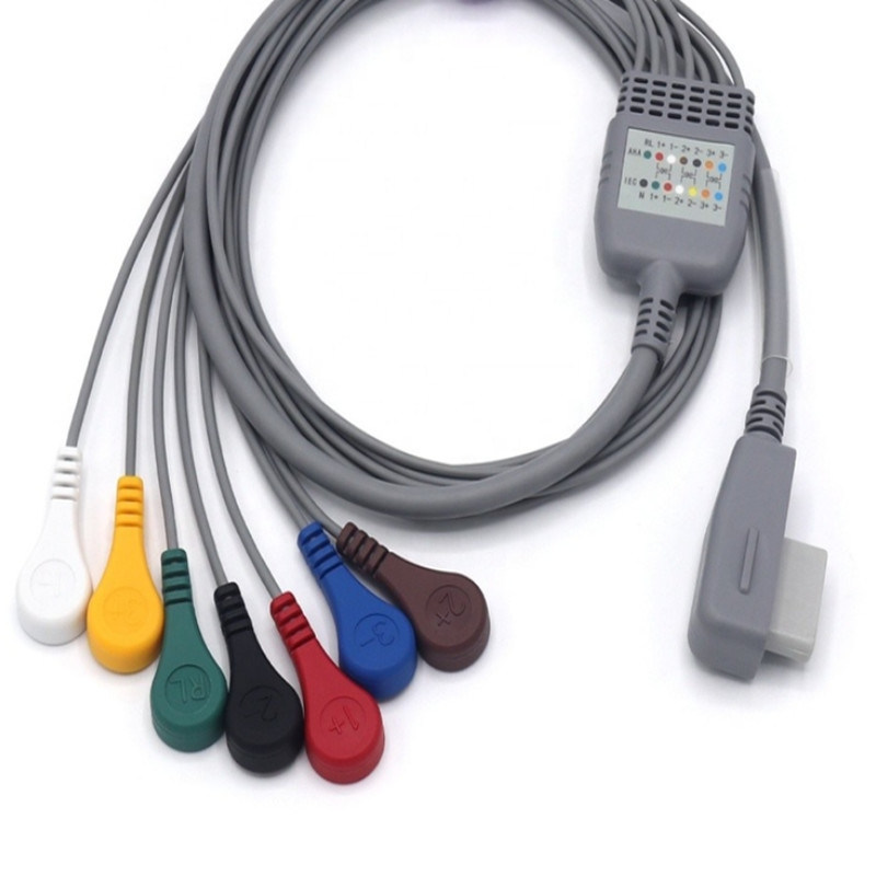 ISO13485 Aufzeichner EKG Holter Kabel tragbar mit 7 Leads Snap