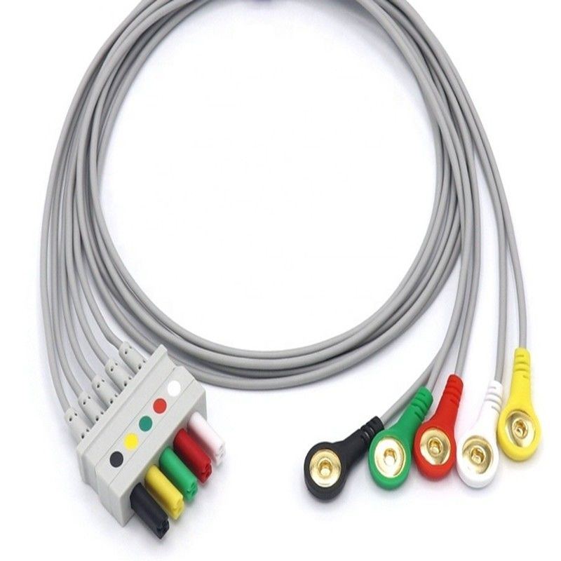 Latexfreie stabile EKG-Blei Draht, 0012-00-1261-07 AHA IEC EKG Kabel