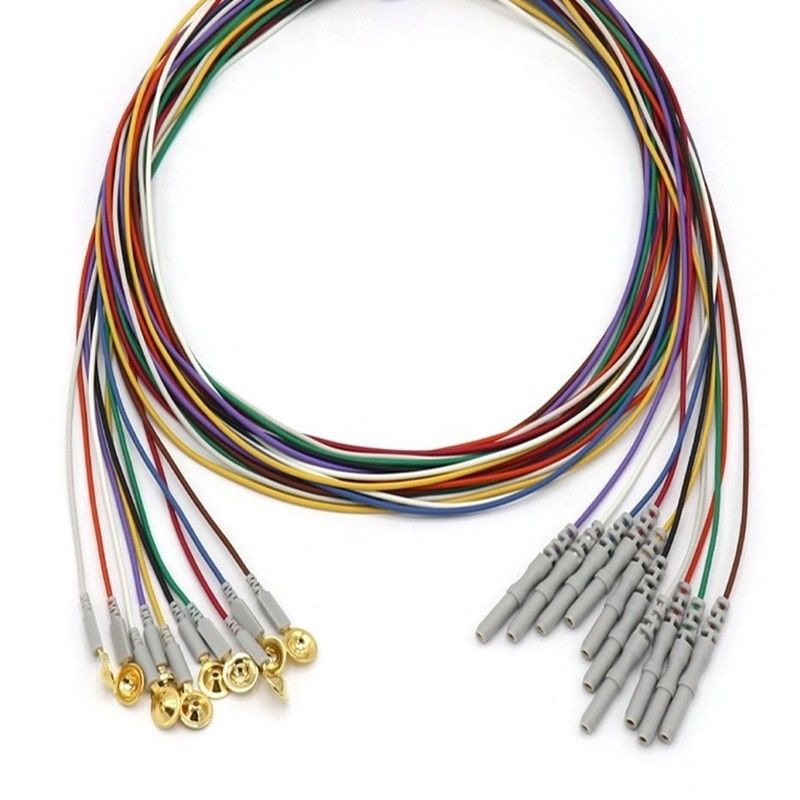 10 Blei Andere Patientenmonitor-Zubehör EEG-Kabel Dia 1,5 mm mit vergoldeter Tasse