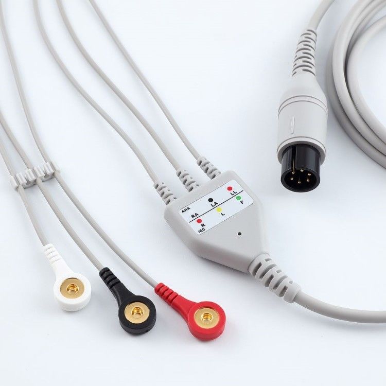 Med-Zubehör Medizinische BCI EKG-Monitorkabel 6 Pin 5 Leads Mehrzweck 0,9m Größe