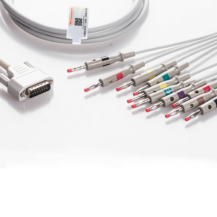 Burdick Atria Plus Eclipse Direktverbindung EKG Kabel 10 Leads AHA Bananen 3,0m Länge