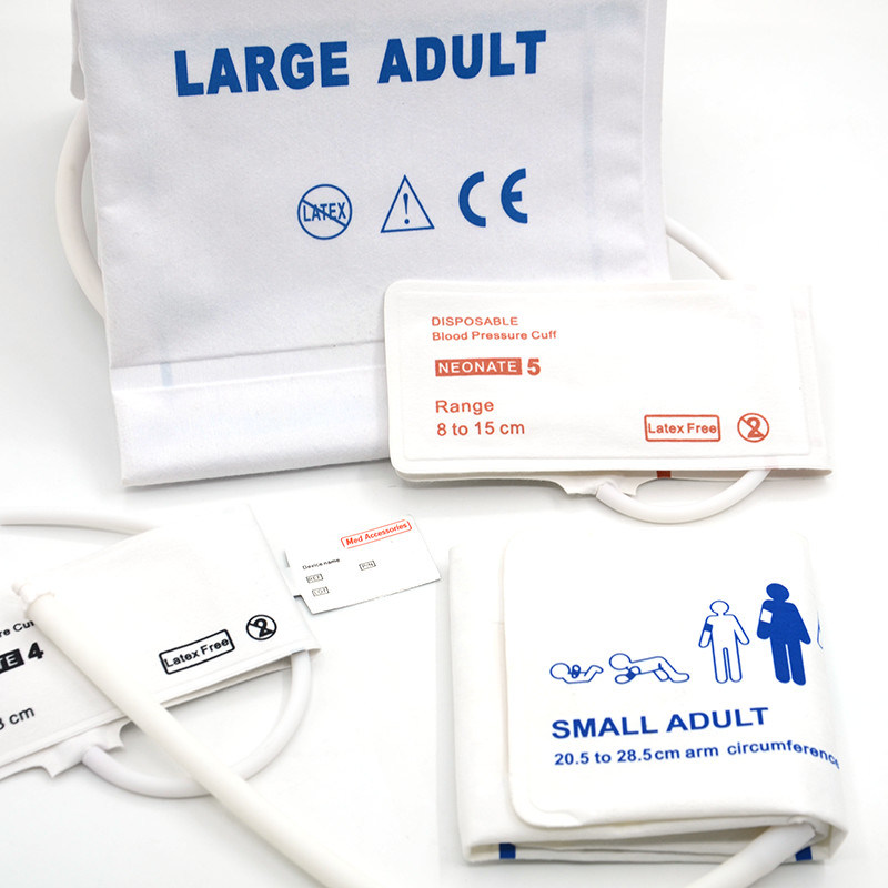 Medizinisches Zubehör ISO13485 NIBP Manschette Wiederverwendbares Einwegmaterial aus TPU für Säuglinge Erwachsene