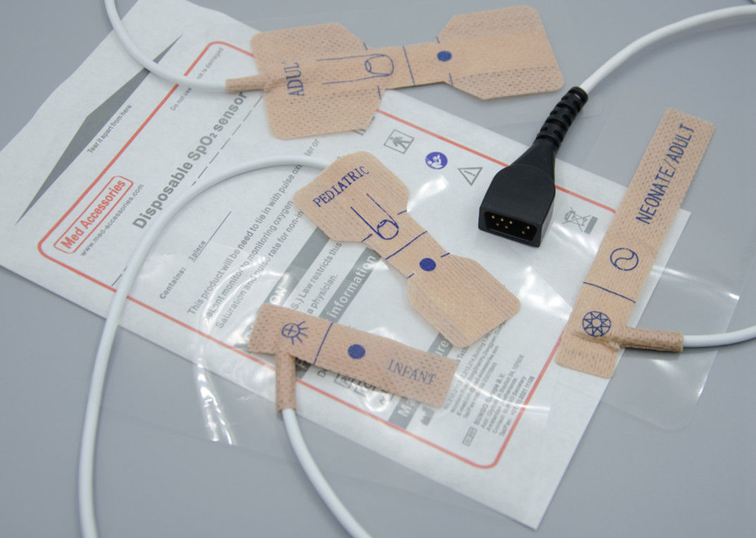 Med-Zubehör-Fabrik Kleber Einweg-Puls-Oxymeter Fingerprobe Länge 90cm Weiße Farbe