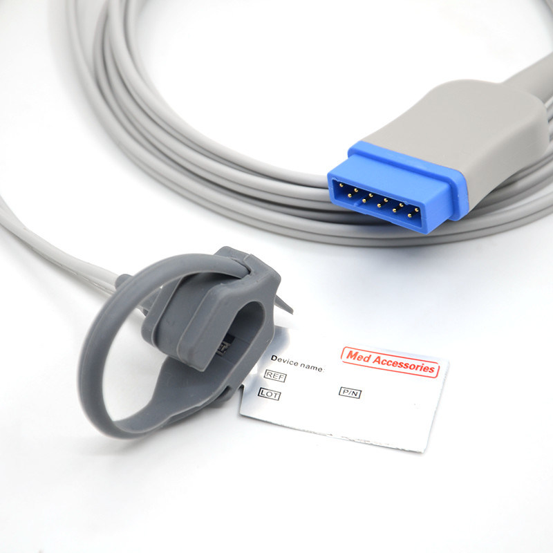 Mehrfachverwendbarer Erwachsener Weichspitze Spo2 Sensor Sonde Gürtel Spo2 Sensor kompatibel GE Marquette 11pin Ge Spo2 Sensor