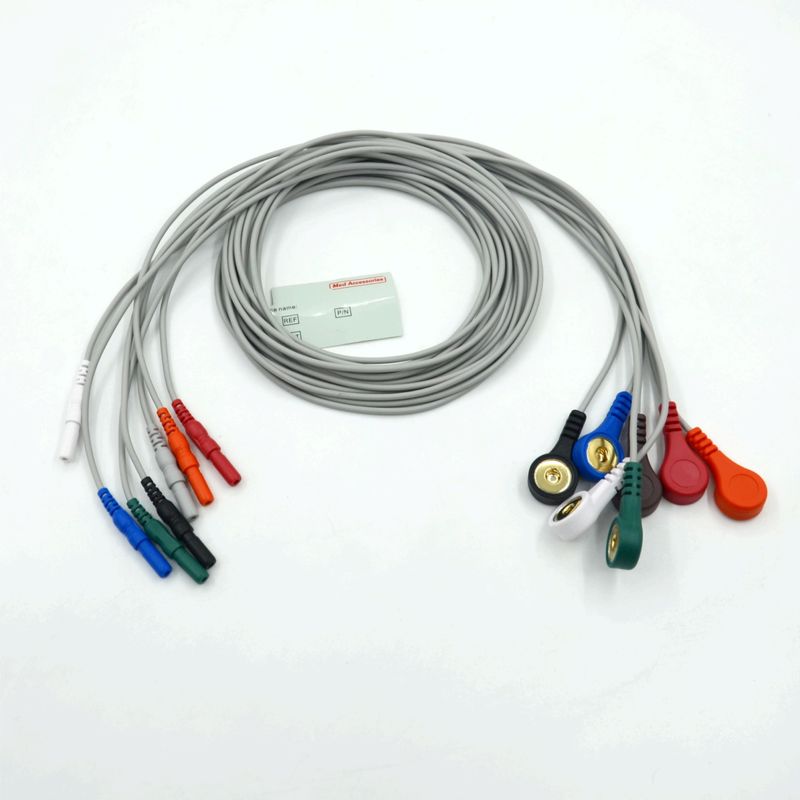 Hohe Qualität Din Typ 7 Blei Snap Holter Recorder Ecg Blei Drähte