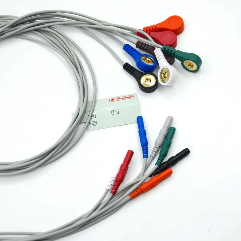 Hohe Qualität Din Typ 7 Blei Snap Holter Recorder Ecg Blei Drähte