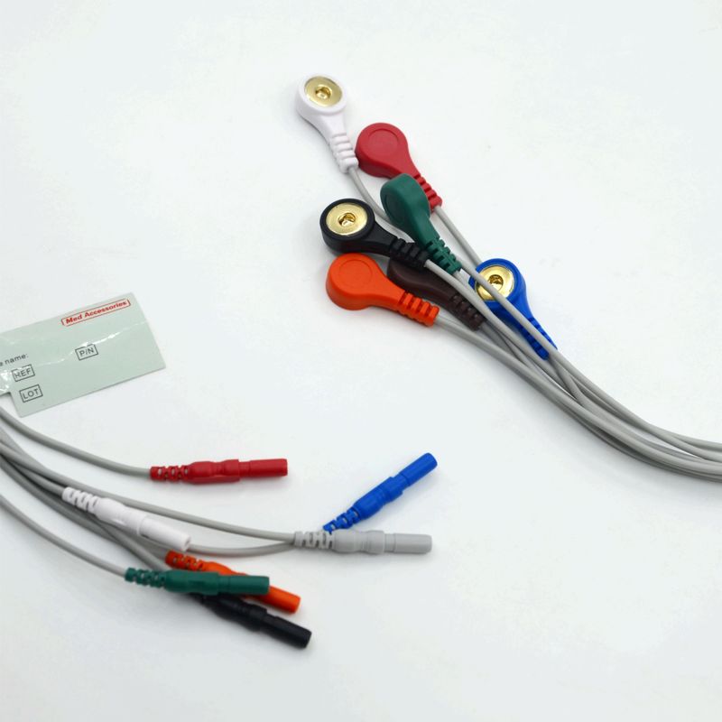 Hohe Qualität Din Typ 7 Blei Snap Holter Recorder Ecg Blei Drähte
