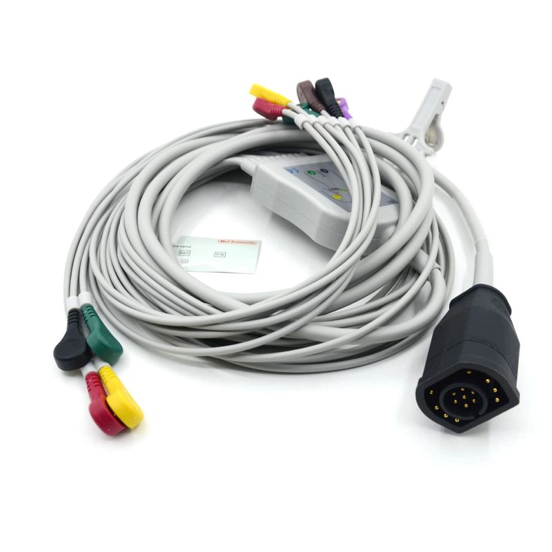 Kompatible Zoll 10 Leads Snap Typ IEC Standard EKG Kabel und Drähte
