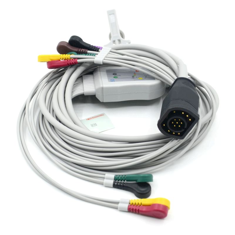 Kompatible Zoll 10 Leads Snap Typ IEC Standard EKG Kabel und Drähte
