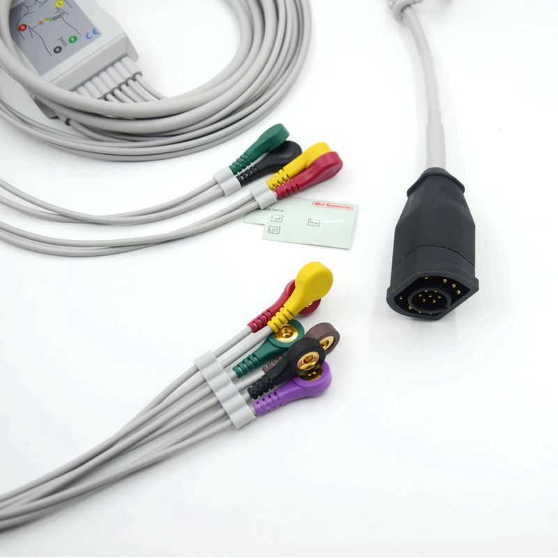 Kompatible Zoll 10 Leads Snap Typ IEC Standard EKG Kabel und Drähte