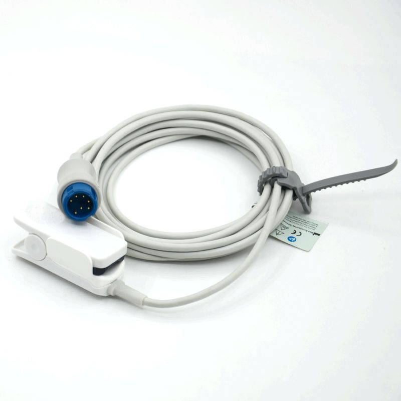Hersteller Monitor Zubehör Wiederverwendbarer Erwachsenenklip Kompatibel Mindray SpO2-Sensor für T5/T8,7pin,3m