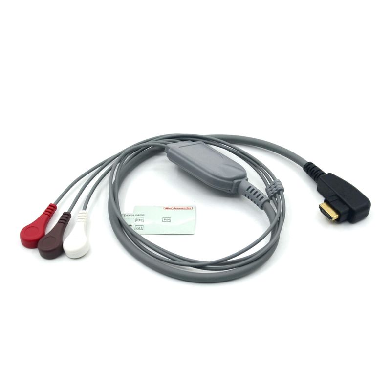 Medizinische Fachkraft Produktion DMS EKG-Kabel Holter-Sonde 3-Leiter-Druckknopf AHA/IEC für DMS300