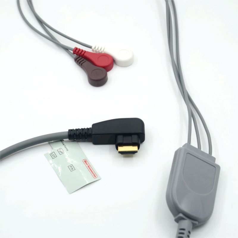 Medizinische Fachkraft Produktion DMS EKG-Kabel Holter-Sonde 3-Leiter-Druckknopf AHA/IEC für DMS300