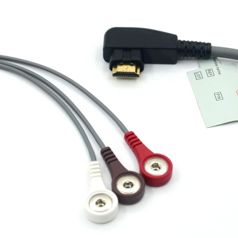Medizinische Fachkraft Produktion DMS EKG-Kabel Holter-Sonde 3-Leiter-Druckknopf AHA/IEC für DMS300