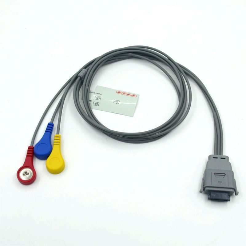 Kompatibles Edan SE-2003 5 Lead Holter EKG-Kabel mit Snap für Erwachsene/Kinder