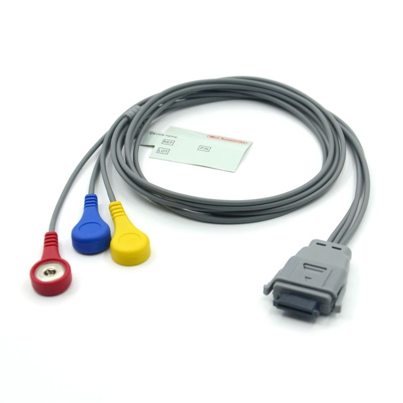 Kompatibles Edan SE-2003 5 Lead Holter EKG-Kabel mit Snap für Erwachsene/Kinder