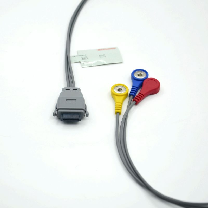 Kompatibles Edan SE-2003 5 Lead Holter EKG-Kabel mit Snap für Erwachsene/Kinder
