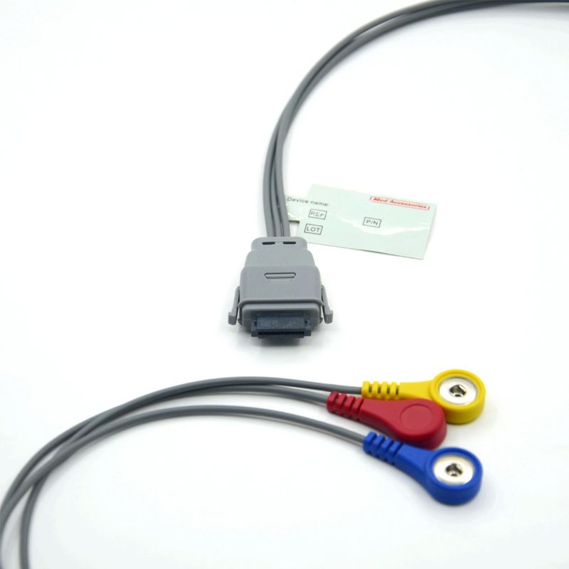 Kompatibles Edan SE-2003 5 Lead Holter EKG-Kabel mit Snap für Erwachsene/Kinder