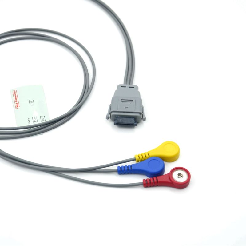 Kompatibles Edan SE-2003 5 Lead Holter EKG-Kabel mit Snap für Erwachsene/Kinder