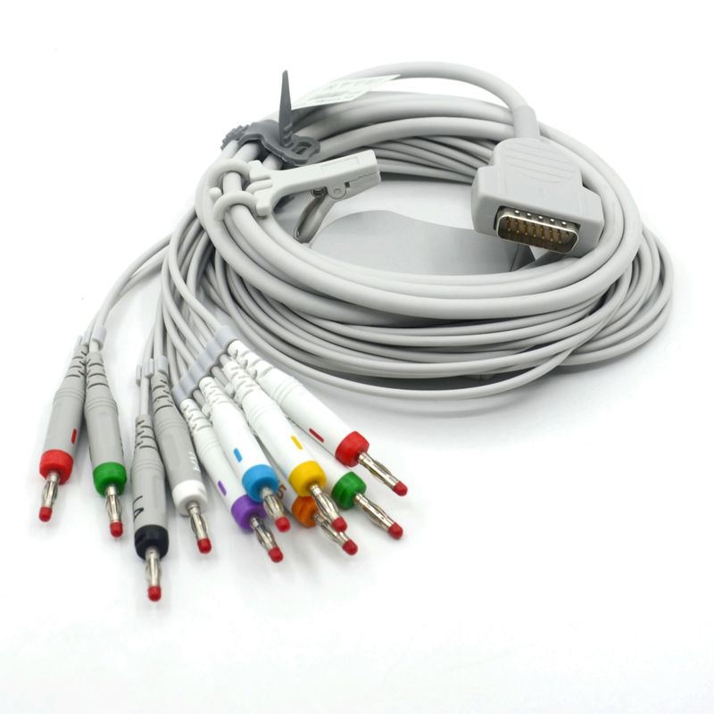 Kompatibles Nihon Kohden 10-Kabel EKG medizinisches EKG-Kabel 4,0 Banane AHA für Patientenmonitor Zubehör