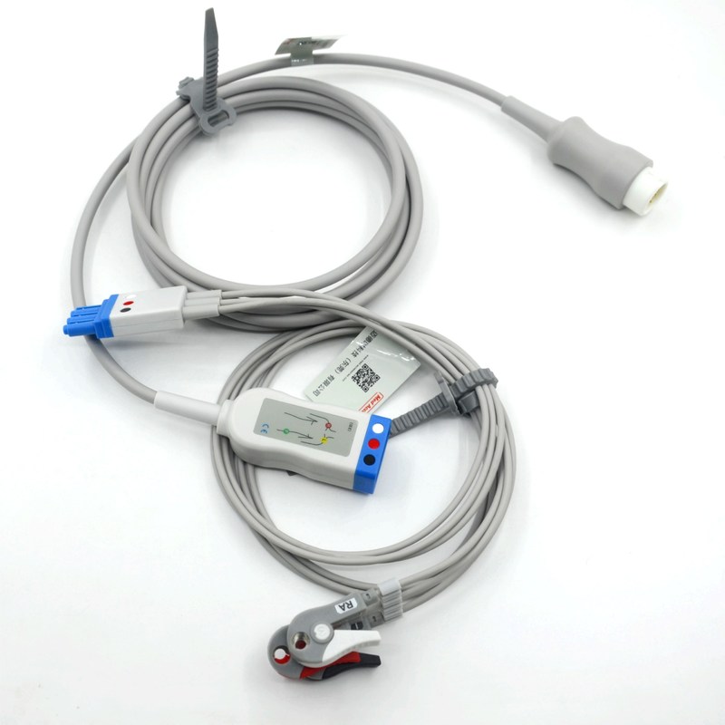 Kompatible Philips 3-Lead-ECG-Kabel-Lead-Drähte mit Grabber AHA Farbe CE&ISO13485