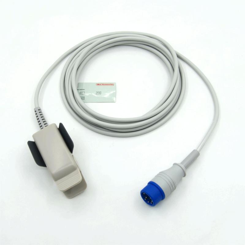 Kompatibler Zoll M2 wiederverwendbarer Erwachsenen-Clip Hersteller Monitor Zubehör SpO2 Sensor