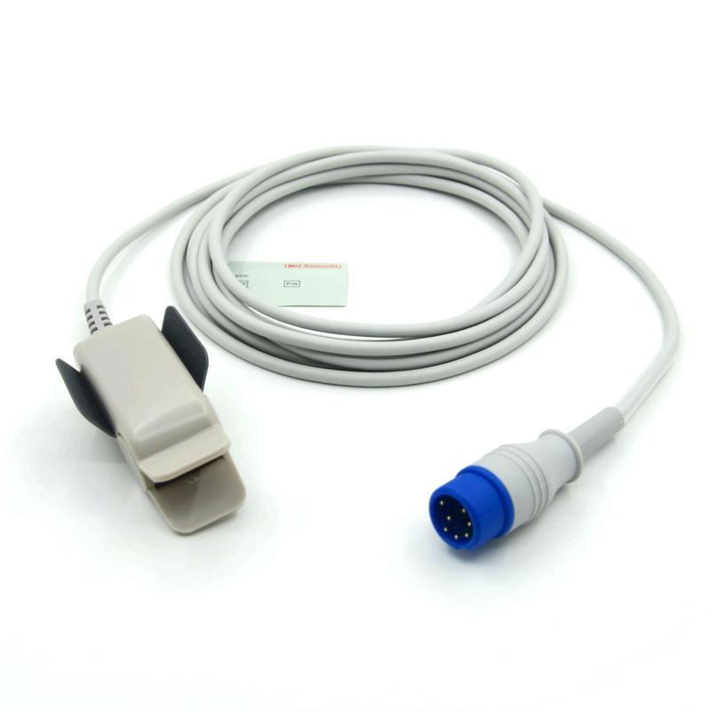 Kompatibler Zoll M2 wiederverwendbarer Erwachsenen-Clip Hersteller Monitor Zubehör SpO2 Sensor