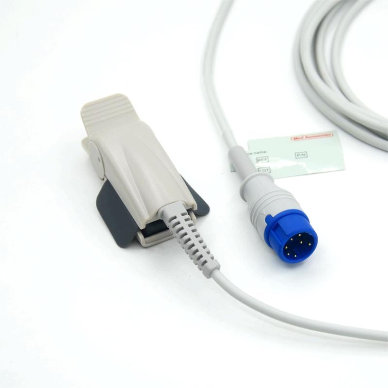 Kompatibler Zoll M2 wiederverwendbarer Erwachsenen-Clip Hersteller Monitor Zubehör SpO2 Sensor