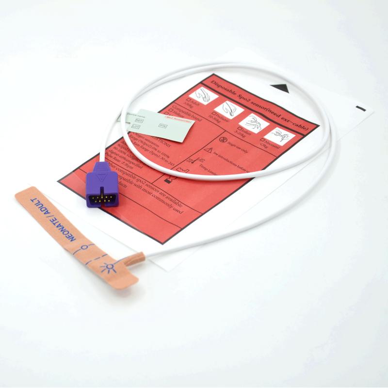 Medizinischer Zubehör Lieferant Stretch-Gewebe kompatibel Nellcor 9-poliger Einweg-SpO2-Sensor für Neugeborene/Erwachsene