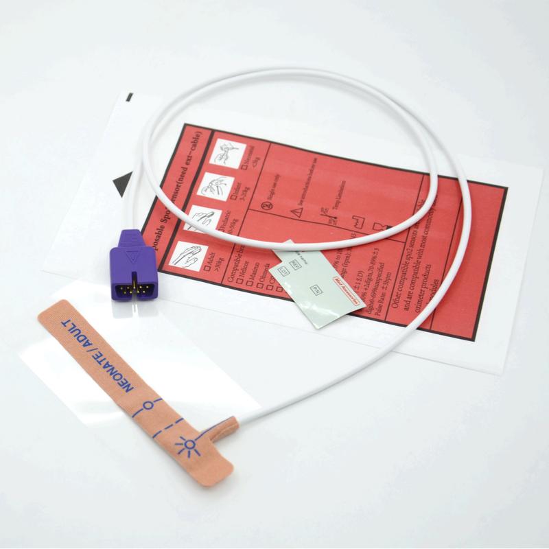 Medizinischer Zubehör Lieferant Stretch-Gewebe kompatibel Nellcor 9-poliger Einweg-SpO2-Sensor für Neugeborene/Erwachsene