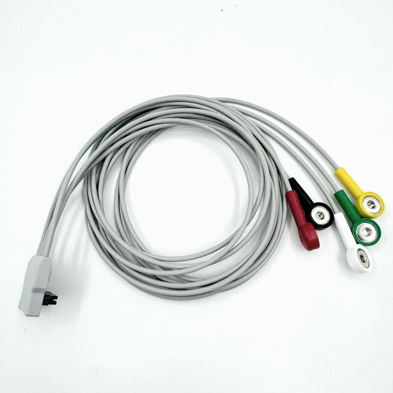 Hochwertiges Med-Zubehör RoHS-zertifiziertes diagnostisches Silikon IEC-Farbe 5-Lead-Grabber EKG-EKG-Kabel kompatibel BLT