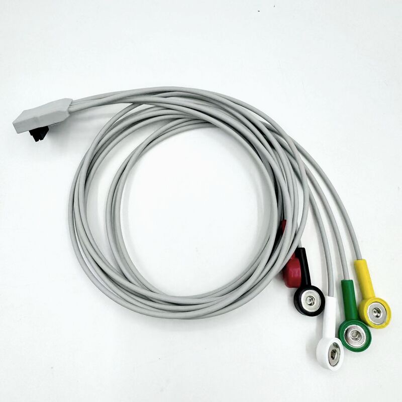 Hochwertiges Med-Zubehör RoHS-zertifiziertes diagnostisches Silikon IEC-Farbe 5-Lead-Grabber EKG-EKG-Kabel kompatibel BLT