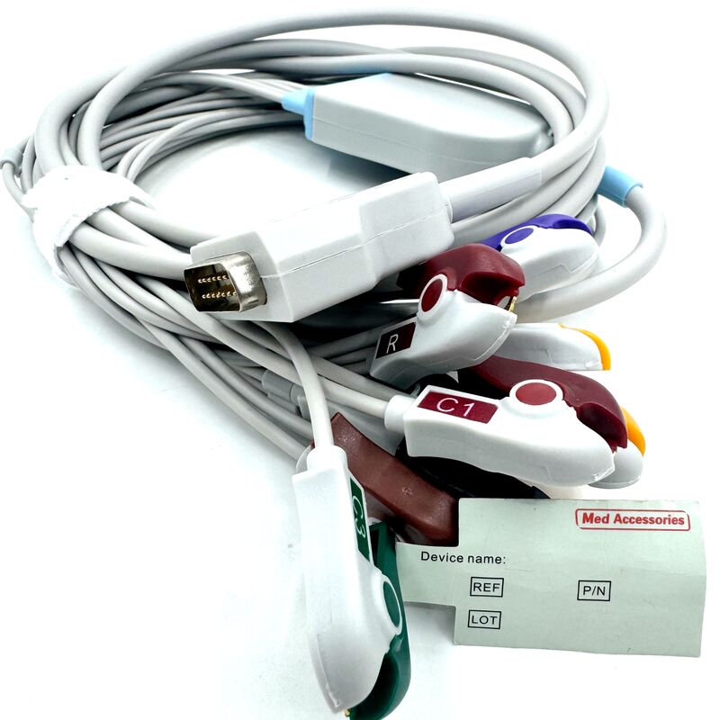 Med-Zubehör Kompatibel 10 Bleikeg-Kabel mit Grabber-Ende Medizintechnik-TPU Latex Medizinprodukte RoHS-zertifiziert