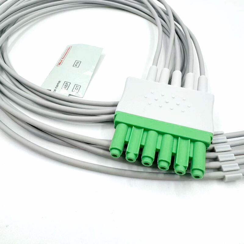 High Quality Med Accessories IEC Color Model RoHS Certified 5-Lead Grabber EKG ECG Leadwire for Patient Medical